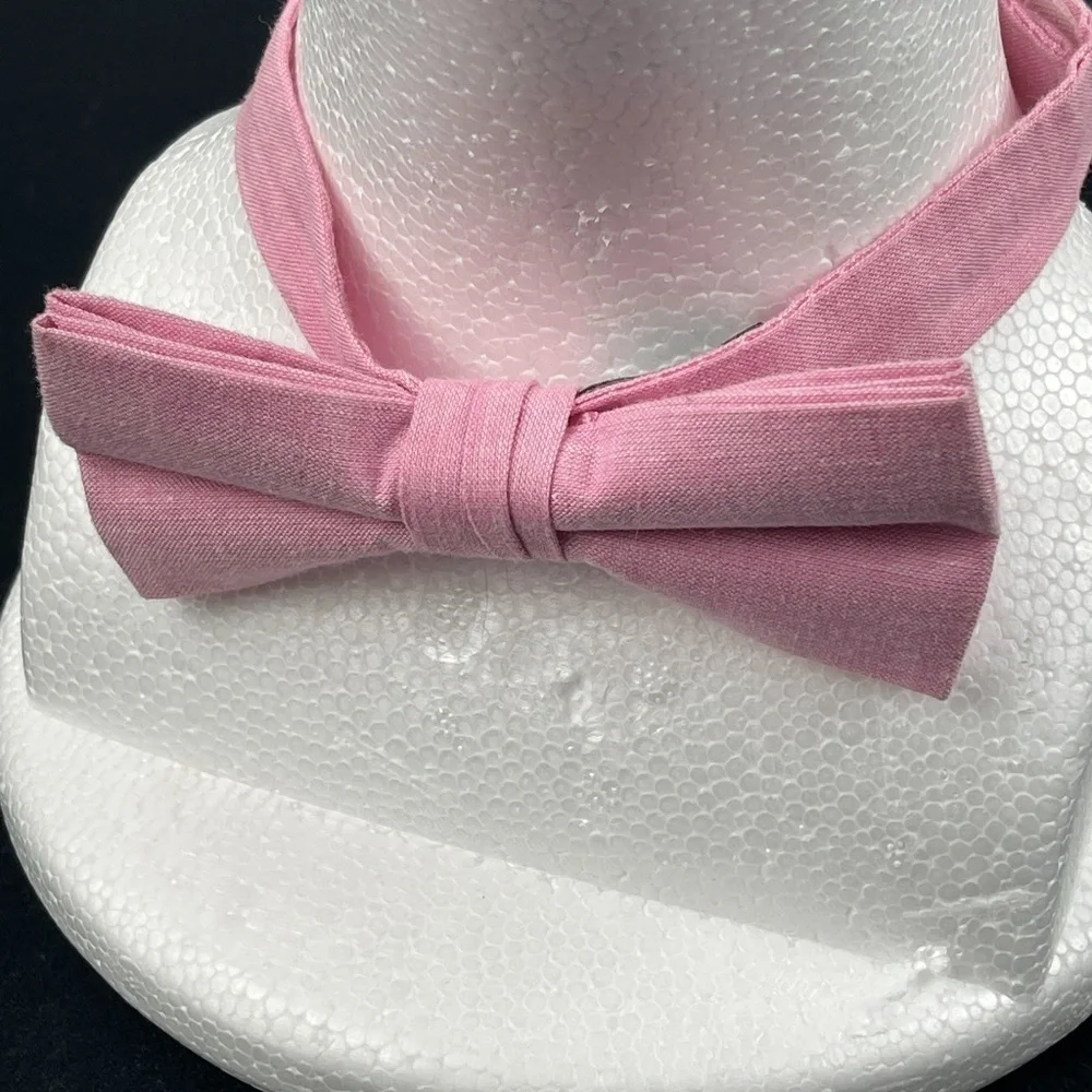 Bow Tie Boys Pink Hook and Loop Closure